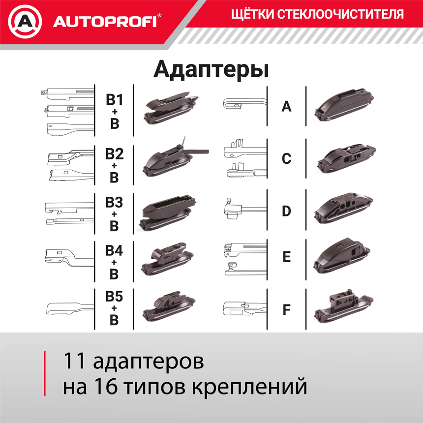 Щетка стеклоочистителя "AUTOPROFI", бескаркасная ULF-17