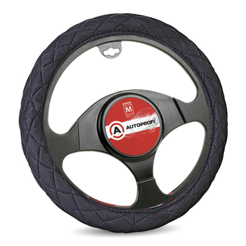 Спонжевая оплетка руля AUTOPROFI SP-9020 BK (M)
