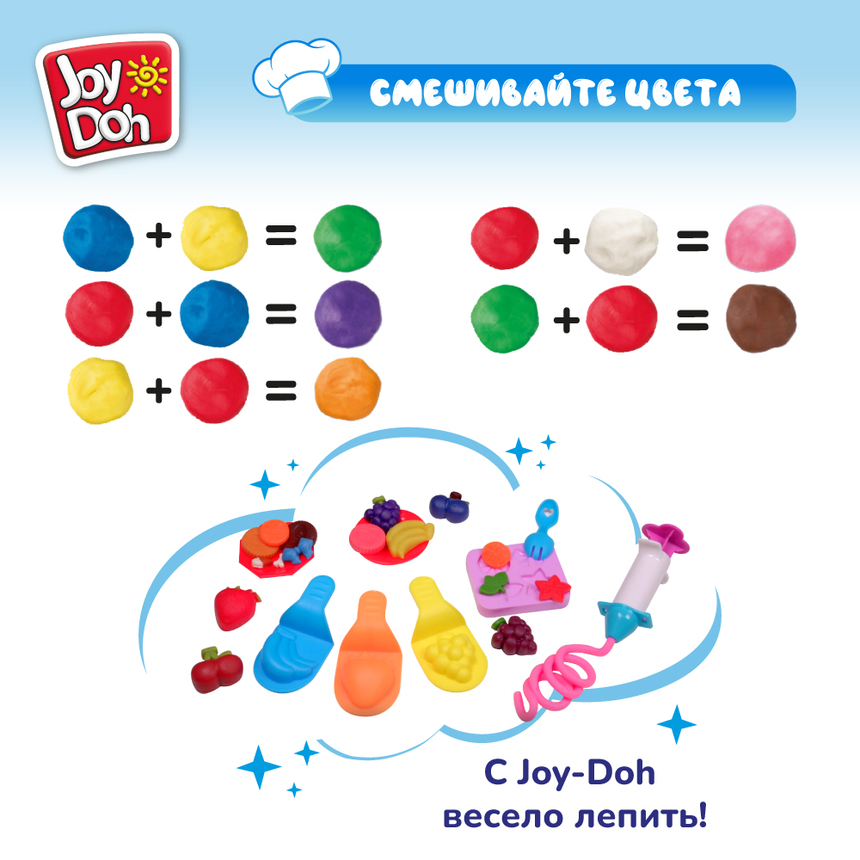 Масса для лепки Joy-Doh, набор ФРУКТОВОЕ РАЗНООБРАЗИЕ FRUT-168 pot