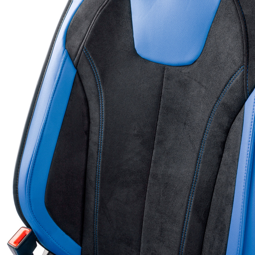 Каркасные 3D накидки на передние сиденья "Car Performance", 2 шт., экокожа/алькантара CUS-3034 BK/BL