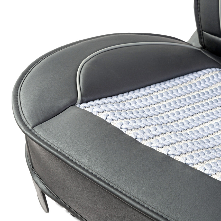 Каркасные накидки на передние сиденья "Car Performance", 2 шт., экокожа CUS-2072 BK/GY