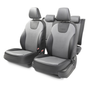 Чехлы на сиденья модельные экокожа SKODA OCTAVIA-3 (2013+) OCT-3Lt(13+)40-60 G BK/D.GY