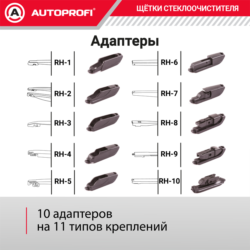 Щетка стеклоочистителя "AUTOPROFI", для заднего стекла RER-11