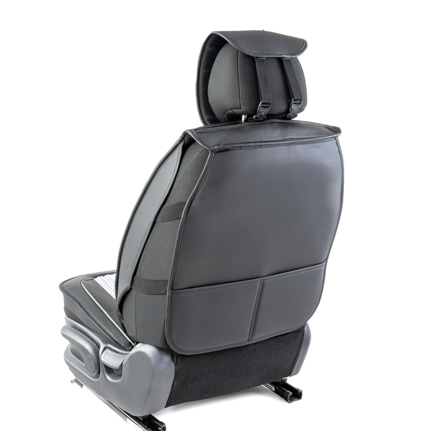 Каркасные накидки на передние сиденья "Car Performance", 2 шт., экокожа CUS-2072 BK/GY