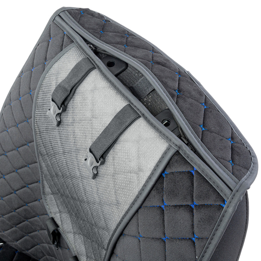 Накидки на передние сиденья "Car Performance", 2 шт., алькантара CUS-1012 BK/BL