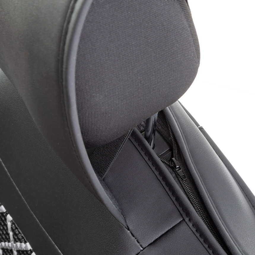 Каркасные накидки на передние сиденья "Car Performance", 2 шт., экокожа CUS-2092 BK/GY