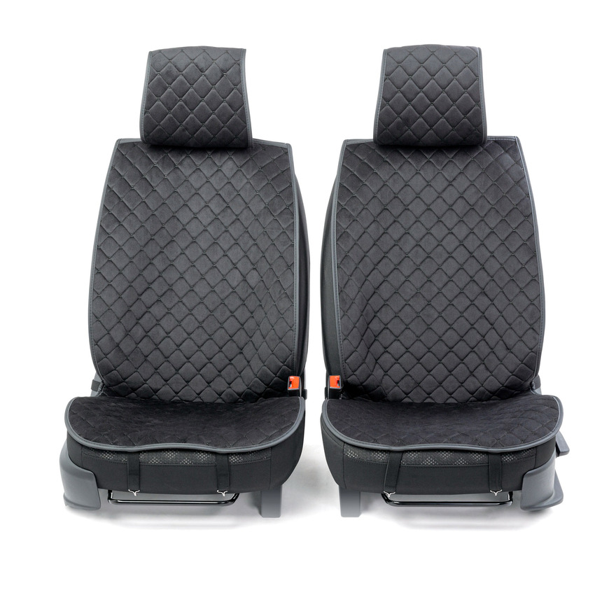 Накидки на передние сиденья "Car Performance", 2 шт., алькантара CUS-1012 BK/BK