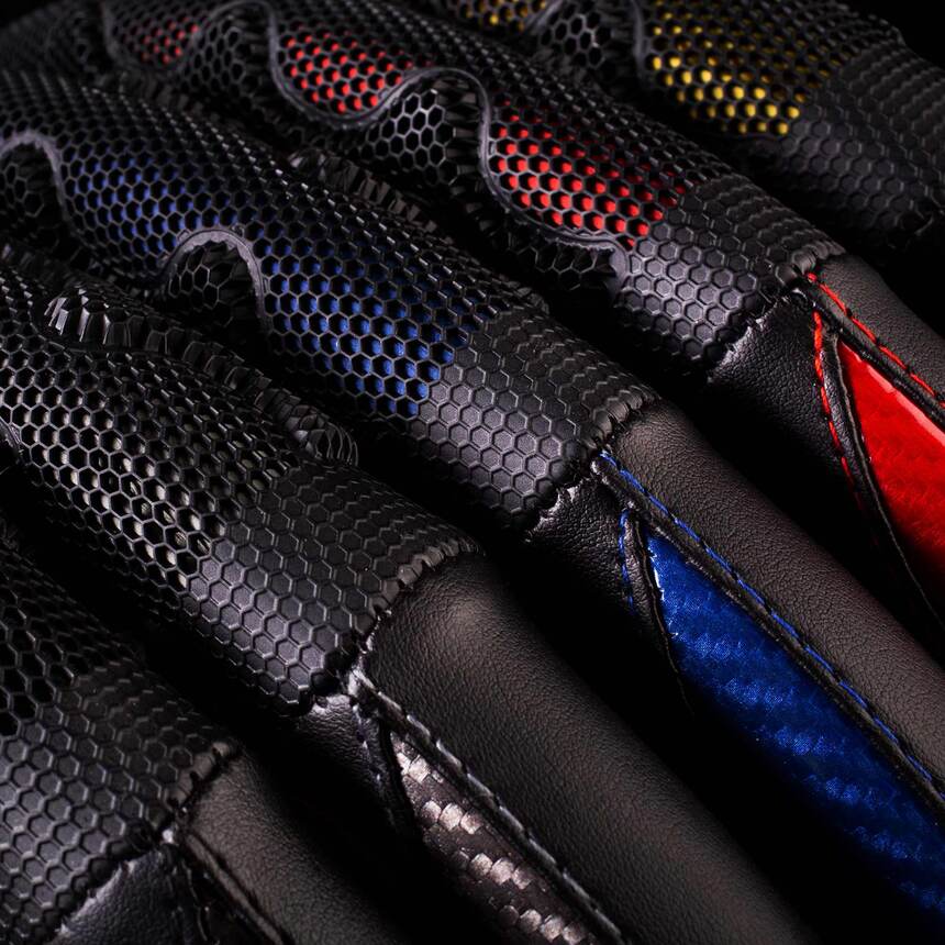 Кожаная оплётка на руль Car Performance с объёмными вставками CP-2043 BK/GY (M)