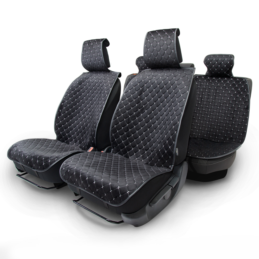 Накидки на сиденья автомобиля "Car Performance" (на весь салон), алькантара CUS-1015 BK/GY