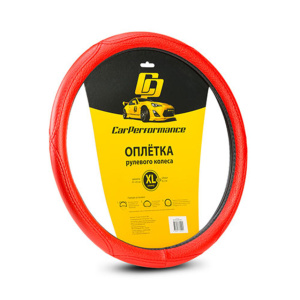 Оплётка на руль Car Performance, искусственная кожа CP-2012 RD (XL)