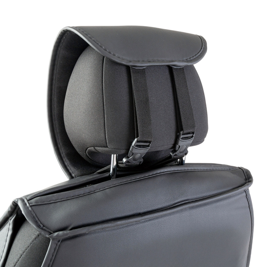 Каркасные накидки на передние сиденья "Car Performance", 2 шт., экокожа CUS-2072 BK/GY