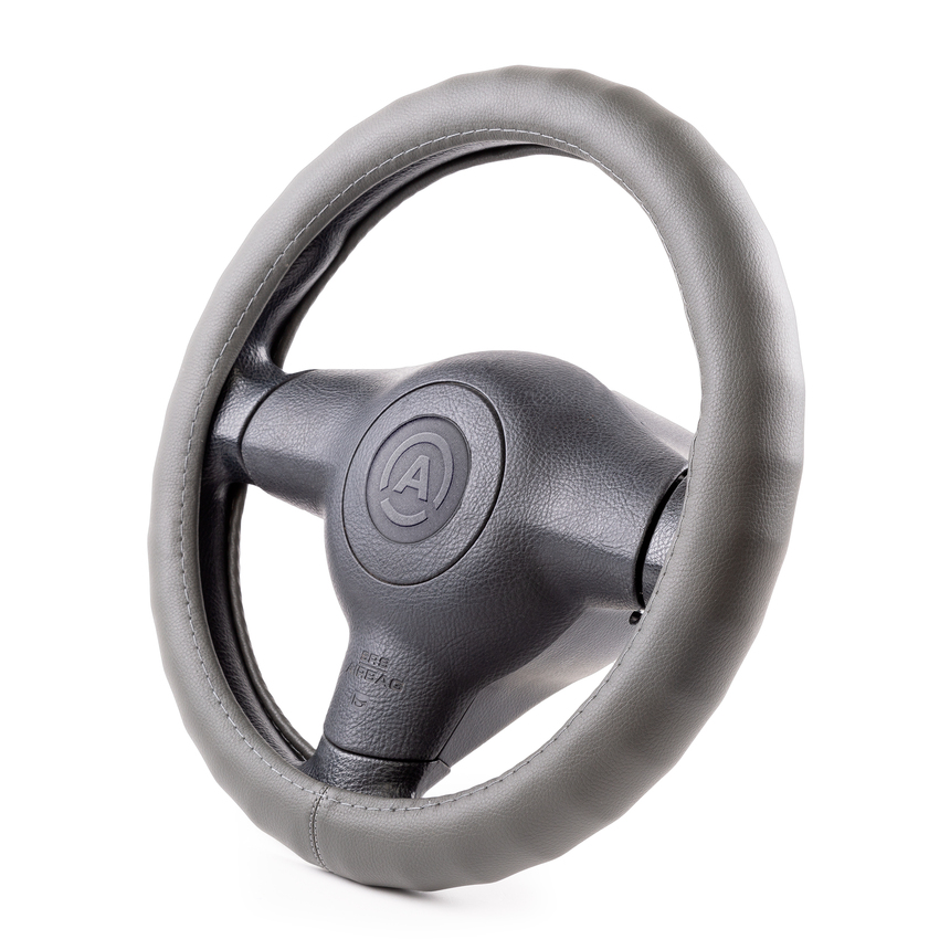 Оплётка руля AUTOPROFI из экокожи AP-1911 D.GY (M)