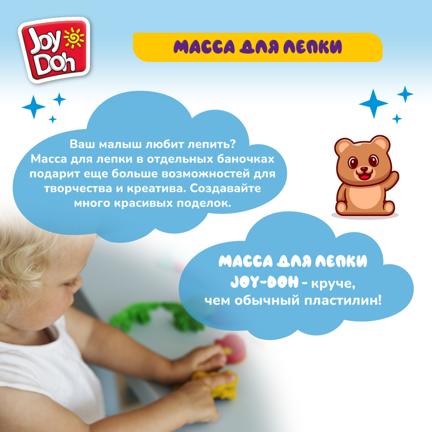 Масса для лепки Joy-Doh, набор из 4 баночек 56г POT-04/056