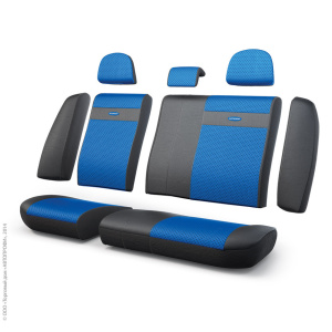 Чехлы на сиденья трансформеры задний ряд TRS-002G BK/BL