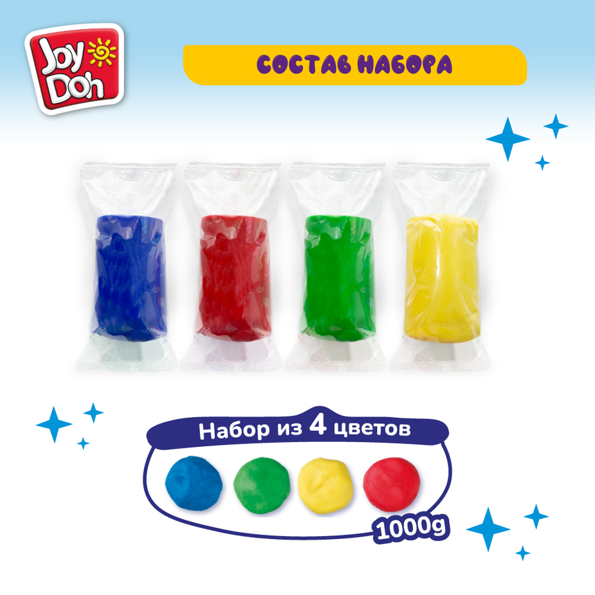 Масса для лепки Joy-Doh, набор МЕГА БАНКА BAG-04/250 mega
