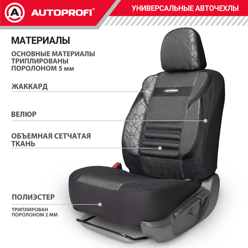 Чехлы на сиденья универсальные COMFORT COMBO CMB-1105 ANTHRACITE