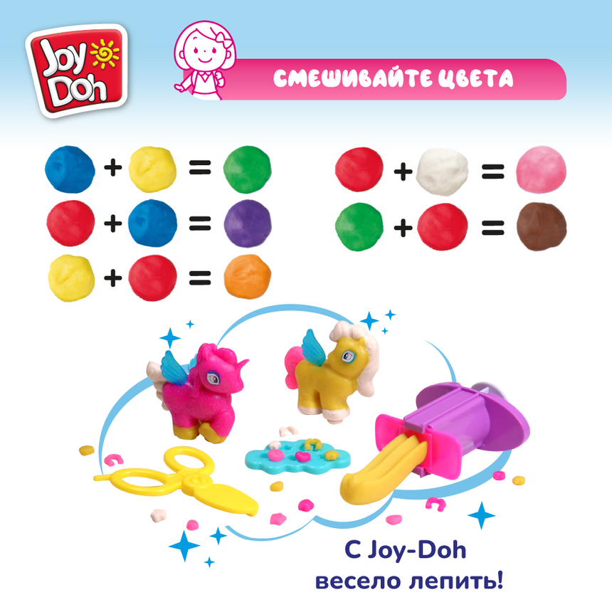 Масса для лепки Joy-Doh, набор МИР ЕДИНОРОГОВ UNIC-200 pot