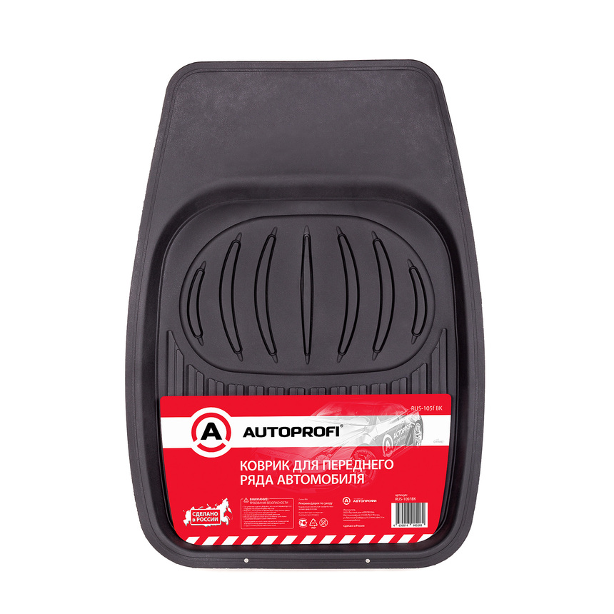Коврик автомобильный AUTOPROFI для переднего ряда RUS-105f BK