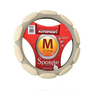 Спонжевая оплетка руля "10 подушек", поролон 2 см. с памятью SP-9030 BE (M)